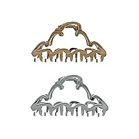 Made for Curls XL Claw Clips, Gold and Silver, 2 Count