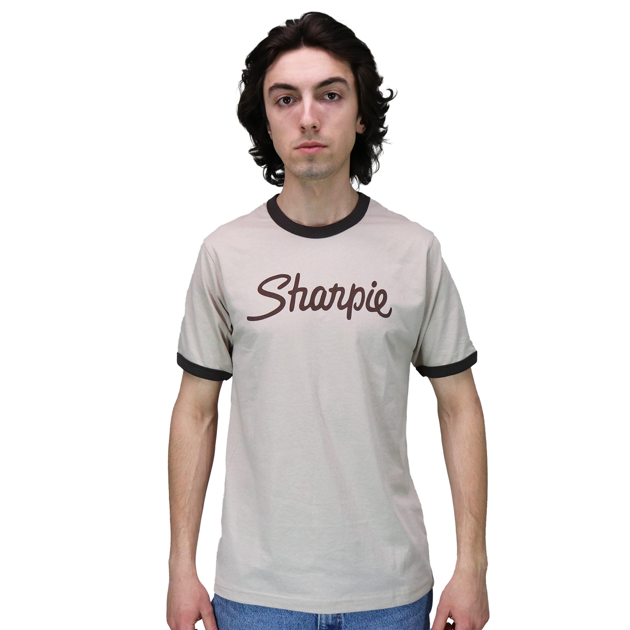 Sharpie Ringer Shirt Heather Brown Pilgrim Rock Band Adult T-Shirt Tee