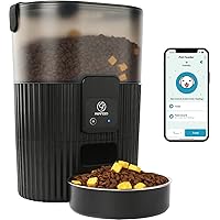 Automatic Cat Food Dispenser with WiFi, Alexa, and 1-10 Meals Per Day, Stainless Steel Bowl, Portion Control, Dual Power Supply, Easy to Clean