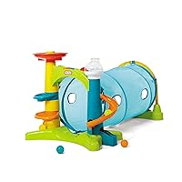 Learn & Play 2-in-1 Activity Tunnel with Ball Drop Game, Windows, Silly Sounds, Music, Accessories, Collapsible for Easy Storage- Gifts for Kids, Toy for Boys Girls Age 1 2 3 Year Olds