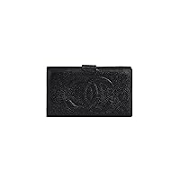 Pre-Owned Chanel Bi-Fold Wallet Black Pink Neon Cambon Line A26717