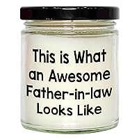 Funny Gifts for Awesome Father-in-Law, This is What an Awesome Father-in-Law Looks Like 9oz Vanilla Soy Candle, Unique Mother's Day Unique Gifts from Daughter-in-Law