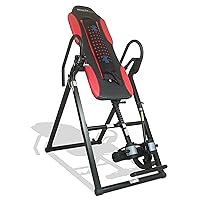 ITM5500 Advanced Technology Inversion Table With Vibro Massage & Heat - Heavy Duty up to 300 lbs., Black/Red