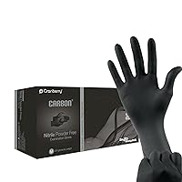 Cranberry Carbon Black Nitrile Exam Gloves, Pack of 200, Small, 3.2 Mil
