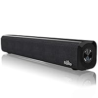 Wireless Mini Sound Bar with Strong Bass, USB Battery Powered Projector Speakers for Desktop, Aux-in Wired Stereo Portable Speaker for PC, Gaming, Tablets and Cellphone