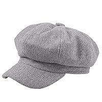 Women Newsboy Hats, Ladies Warm Wool Visor Beret Caps for Cabbie or Painter Outdoor in Spring Autumn Winter W-N-H-1