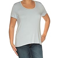 Tommy Hilfiger Womens Lattice-Trim Basic T-Shirt