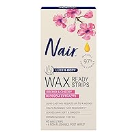 Hair Remover Wax Ready Strips, Legs and Body Hair Removal Wax Strips, 40 Count, 3 Pack