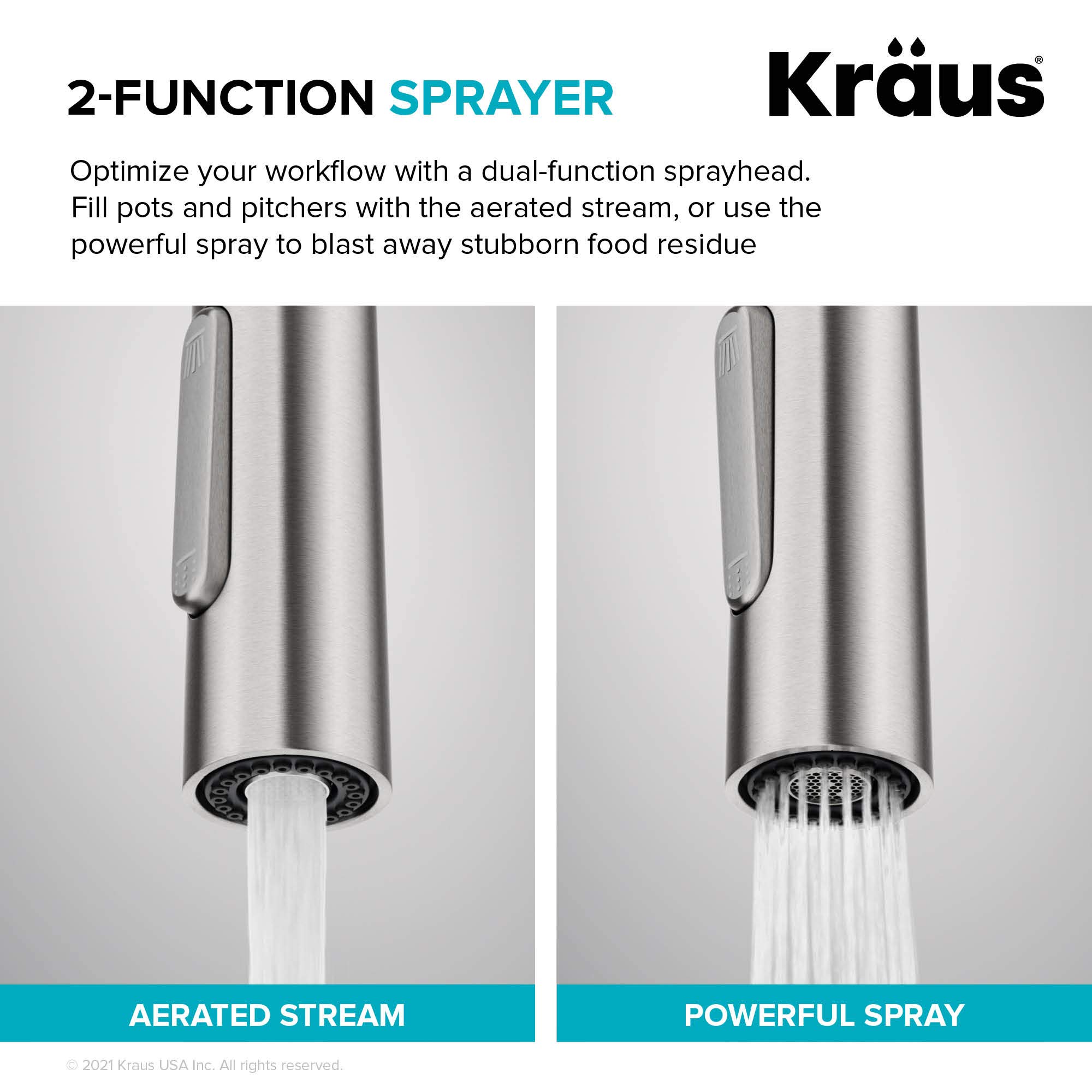 Kraus KPF-3101MB Oletto Modern Pull-Down Single Handle Kitchen Faucet, 19.5 inch, Matte Black