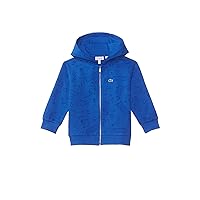 Lacoste Kids' Long Sleeve Full Zip Hoody W/All Over Print Tennis Playing Croc and Large Wording on Back