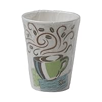 Dixie PerfecTouch, 5338CDWR, Coffee Haze, 8 oz., Individually Wrapped Insulated Paper Hot Cup by GP PRO (Georgia-Pacific) (Case of 1,000 Cups), Coffee Haze Design