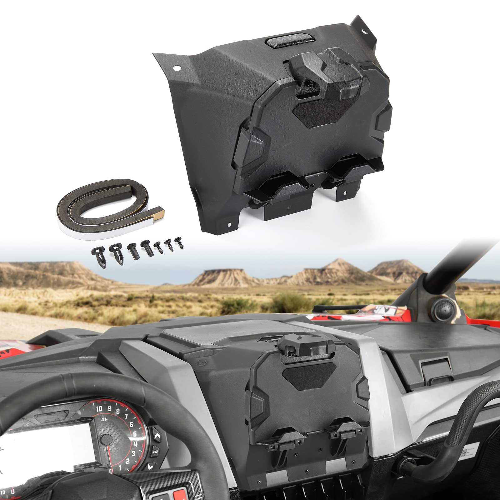 kemimoto PRO XP Electronic Device Mounts with Storage Box, Electronic Device Holder GPS Mount Phone Tablet Mount Compatible with Polaris 2020-2024 RZR PRO XP/XP4 2022 2023 2024 RZR PRO R/Turbo R