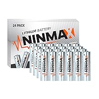 NINMAX Lithium AA Batteries, 24pack 1.5V Longer Lasting Double A Battery for High-Tech Devices【Non-Rechargeable】