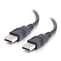C2G Legrand USB A to A Cable, 3.3 Foot Data Transfer Cable, Black USB 2.0 Cable, 1 Count, C2G 28105