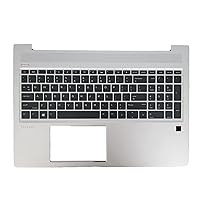 Replacement Laptop Upper Case Palmrest Backlit Keyboard Assembly Part for HP ProBook 450 G6 450 G7 L45090-001 Sliver