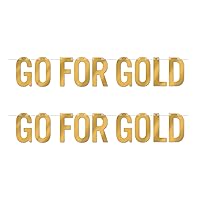 Beistle Gold Foil Go Streamers 2 Piece, 7