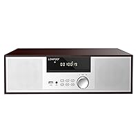 Nostalgic Home Stereo System, Vintage Micro Component 40W RMS CD Player & Wireless Bluetooth Audio Streaming,FM Radio,USB Playback,Aux-in & Earphone Port