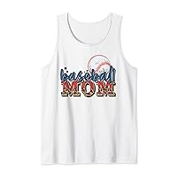 Vintage Baseball Mom Softball Leopard for Women Mother's Day Tank Top