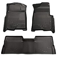 Husky Liners - 98391 Fits 2008-10 Ford F-250/F-350 SuperCab without Manual Transfer Case Shifter Weatherbeater Front & 2nd Seat Floor Mats (Footwell Coverage) Black