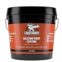 Liquid Rubber Silicone Roof Coating - Roof Sealant for Flat, Sloped, and Metal Roofs, White, 1 Gallon