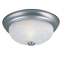 Designers Fountain 13 in 3-Light Flush Mount Ceiling Light, Pewter with Alabaster Glass Shade, 1257M-PW-AL