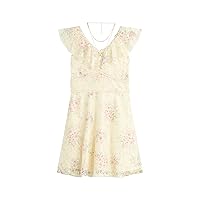 Beautees Girls' Sleeveless Lace Skater Party Dress