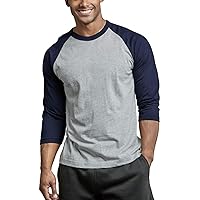 Men's 3/4 Sleeve Casual Raglan Jersey Baseball Tee Shirt