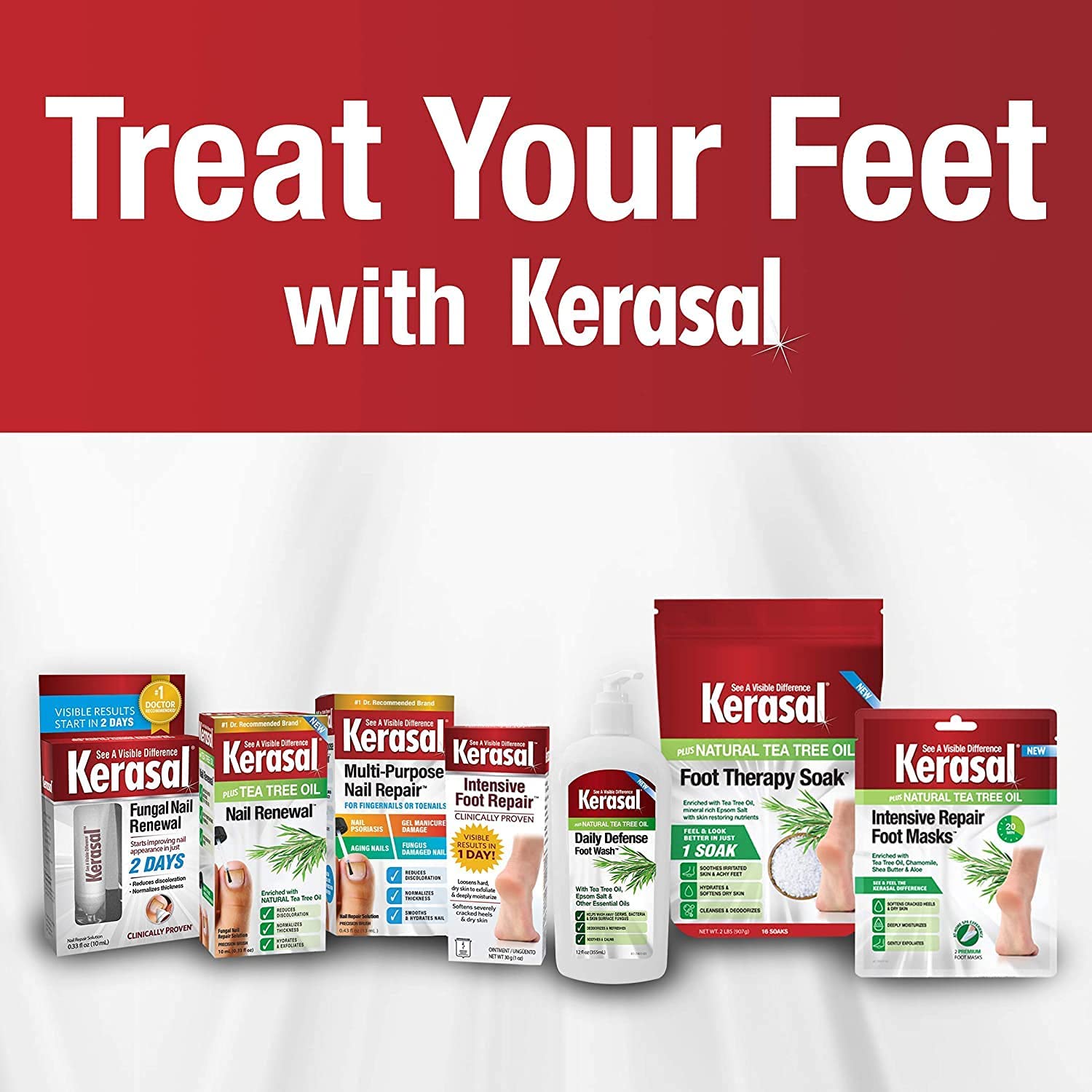 Kerasal Daily Defense Foot Wash Daily Cleanser with Tea Tree Oil, 12 Ounce