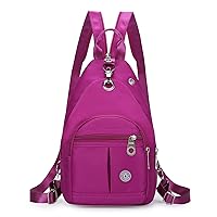 Small Backpack Waterproof Lightweight Daypack Crossbody Sling Bag Casual Travel Bag (Violet)