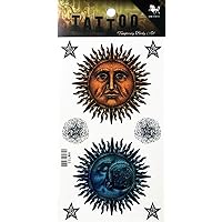 PARITA Tattoos Over Yellow Blue Moon Sun Stars Dream Cartoon Temporary Tattoo for Adult Men Women Kids Fashion Tattoos Art Make Up Design Sexy Body Waterproof (1 Sheet.) (11)