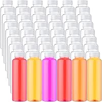 200 Pack Plastic Juice Bottles with Caps Clear Reusable Drink Containers with Caps Empty PET Beverages Bottles Bulk for Juicing Smoothies Drinking Beverages Fridge (White, 13.5 oz)