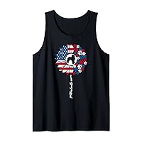 Goldendoodle Mom For Women Ladies Doodle Dog American Flag Tank Top