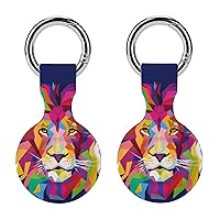 Colorful Lion Head Soft Silicone Case for AirTag Holder Protective Cover with Keychain Key Ring Accessories