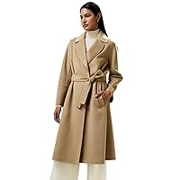 LilySilk Wool Cashmere Blend Womens Coat Double-Faced Maxi Winter Coats with Adjustable Robe & Lapel Collar Luxurious