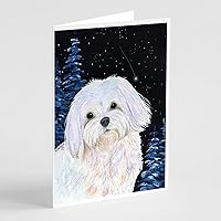 Caroline's Treasures SS8460GCA7P Starry Night Maltese Greeting Cards and Envelopes Pack of 8 Blank Cards with Envelopes Whimsical A7 Size 5x7 Blank Note Cards