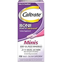 Caltrate Minis 600 Plus D3 Plus Minerals Calcium and Vitamin D Supplement Tablets, Bone Health and Mineral Supplement for Adults - 150 Count