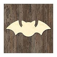 Unfinished Wood Bat Shape Wood Craft Unfinished for Kids, Unfinished Wooden Ornaments for Porch Decoration Halloween Holiday Party Supplies, Set of 3 Home Decor Signs