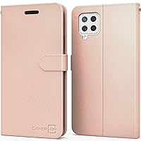 CoverON Leather Pouch Designed for Samsung Galaxy A42 5G Wallet Case, RFID Blocking Flip Folio Stand Phone Cover - Rose Gold