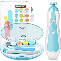 FANSIDI Baby Nail Trimmer Electric 20 in 1 Safe Baby Nail File Baby Nail Clippers with Extra 12 Grinding Pads, Trim Polish Grooming Kit for Newborn Infant Toddler or Adults Toes Fingernails Care, Blue