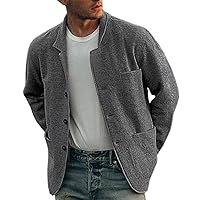 Mens Casual Blazer Jacket Lightweight Linen Sport Coat Shacket Work Sport Button Down Overshirt Coat with Pockets