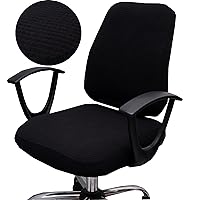 Computer Office Chair Cover - Stretchable Universal Chair Covers Rotating Chair Slipcover (ZZ Black Walf Checks)