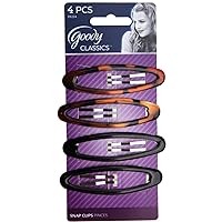 Goody Classics Goody Kids Epoxy Contour Snap Clips - 4 Count,Assorted Colors - Just Snap Into Place - Suitable For All Hair Types - Pain-Free Hair Accessories For Women And Girls - All Day Comfort