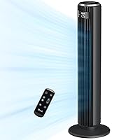 LEVOIT Classic 36 Inch Bladeless Tower Fan, 25ft/s Innovative Dynamic Wind, 90° Oscillating Spacious Flows, 28dB Quiet for Premium Sleep with Sensor, 12H Timer, Remoter, 5 Speeds, 4 Modes, Black