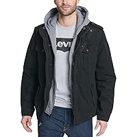 Levi's Men's Washed Cotton Hooded Military Jacket (Regular & Big & Tall Sizes)
