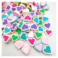 NIANTU109 20g/lot 15mm Love Heart Polymer Clay 5mm Thickness for DIY Crafts Gift