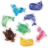 S&S Worldwide Sealife Bead Mix. Includes Whale, Turtle, Dolphin, & Seal. Large 25mm Size with 4mm Hole Makes Stringing Easy. Mix with Pony Beads for Kids Jewelry. Approx. 120 Beads Per 1/2-lb Bag.