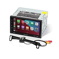 Planet Audio P70CPA-C Car Audio Stereo System - Apple CarPlay, Android Auto, 7 Inch Double Din, Touchscreen, Bluetooth Audio and Hands-Free Calling, No CD Player, Radio Receiver, Backup Camera