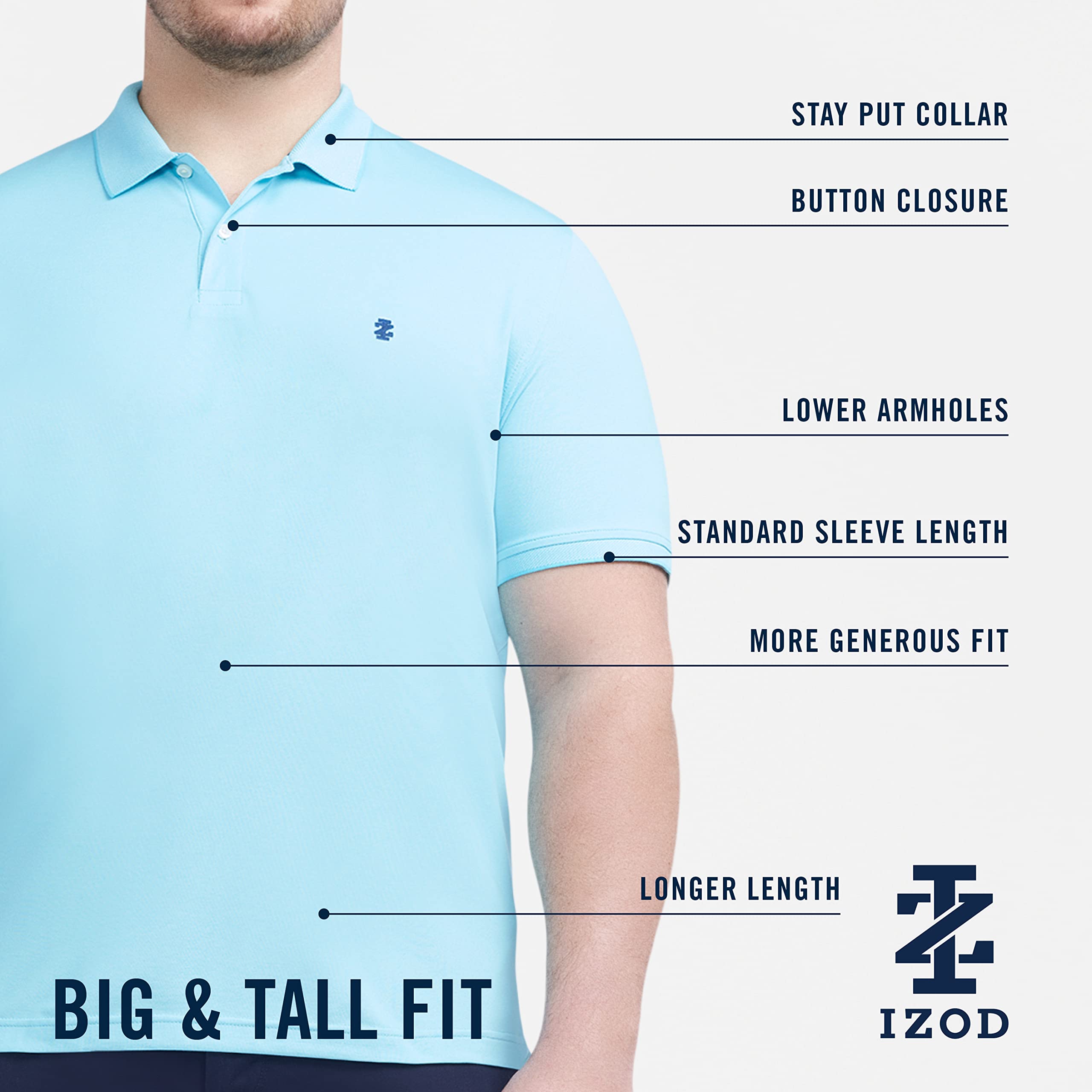 IZOD Men's Advantage Performance Short-Sleeve Polo Shirt