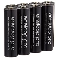 Eneloop Pro AA High Capacity Ni-MH 2550mAh (Min. 2450mAh) Pre-Charged Rechargeable Battery with Holder Pack of 8