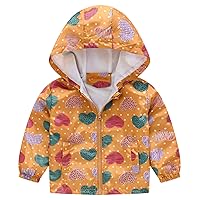 Happy Cherry Kids Boys Girls Fleece Lined Windbreaker Jacket Fashion Prints Hoodie for Fall Winter